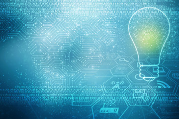 
bulb future technology, innovation background, creative idea concept 