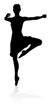 Ballet dancer silhouette dancing posed position