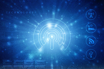 2d illustration WiFi symbol
