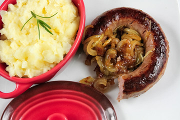 sausage and mashed potatoes