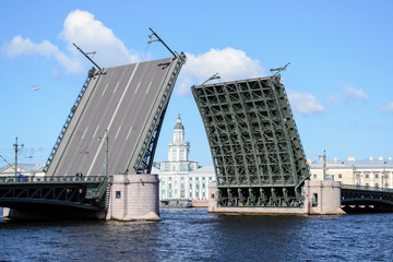 Fototapeta na wymiar In the alignment of the Palace bridge