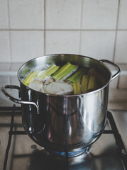 Soup in a pan