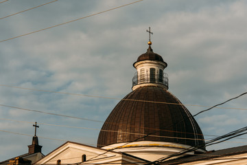 Fototapeta na wymiar Church dome with cross