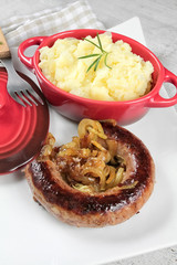 sausage and mashed potatoes