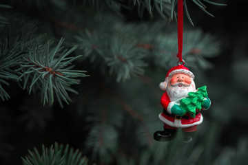Christmas happy Santa Claus, fabulous picture with a Christmas tree.