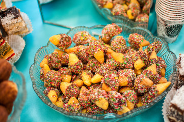 Delicious biscuits in sweet on the plate