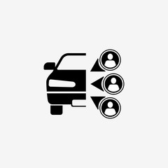 Car sharing icon. Car sharing symbol. Flat design. Stock - Vector illustration.