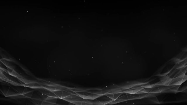 Futuristic network shape. Abstract science fiction concept. Seamless loop 3D render animation 4k 4096x2304
