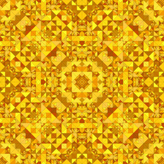 Orange seamless abstract triangle mosaic tile kaleidoscope wallpaper pattern - symmetrical vector background graphic