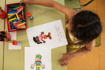 elementary school girl drawing