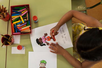 elementary school girl drawing