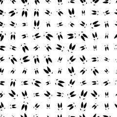 Elk foot prints. Vector illustration. Seamless pattern background. Wild animal footprint