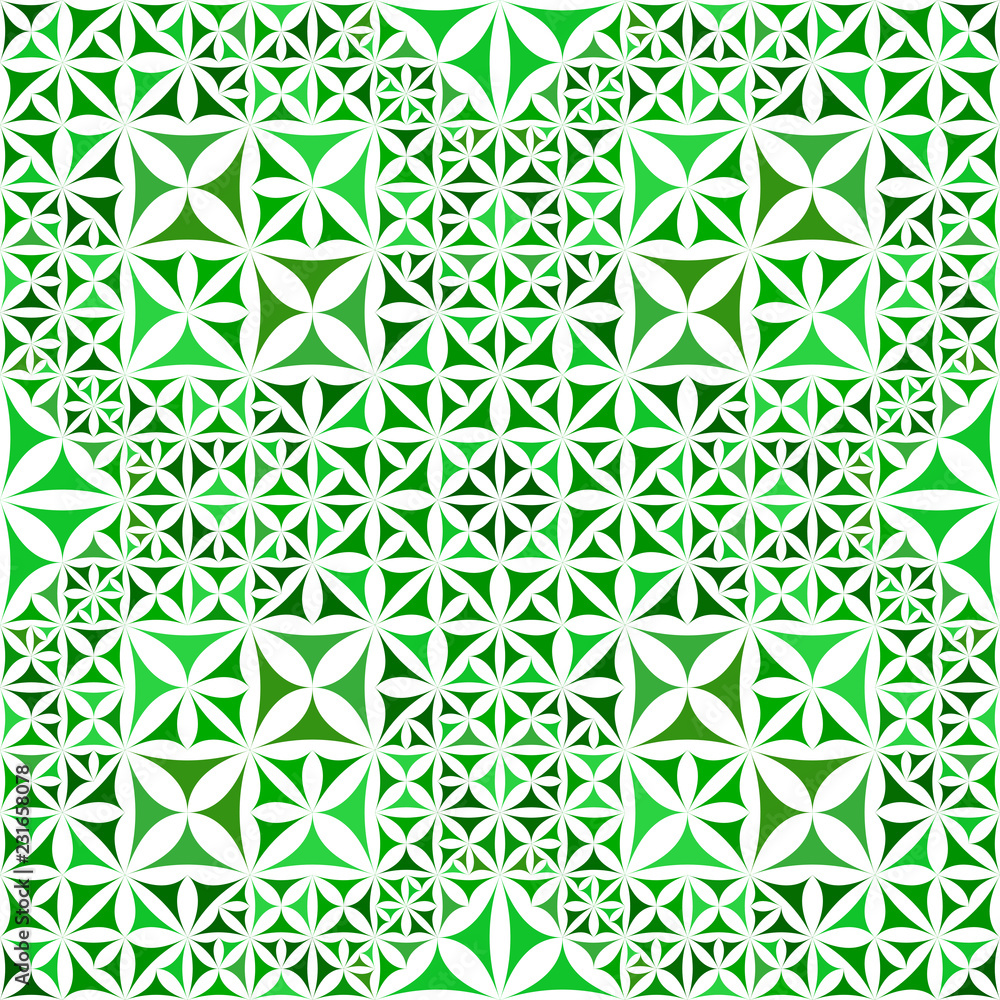 Poster green abstract seamless curved shape kaleidoscope wallpaper pattern - symmetrical vector background 