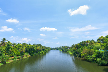 Fototapeta na wymiar River view in Kerala, India.