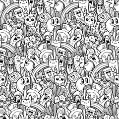 7291841 Funny doodle monsters seamless pattern for prints, designs and coloring books