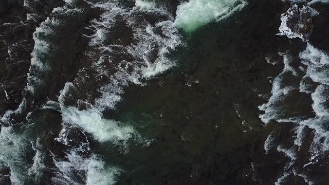 Aerial Drone Video of River with Waterfalls in Iceland P9