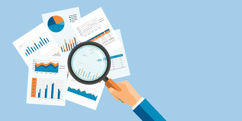 vector web banner for business  analytic finance graph report and business investment planning concept
