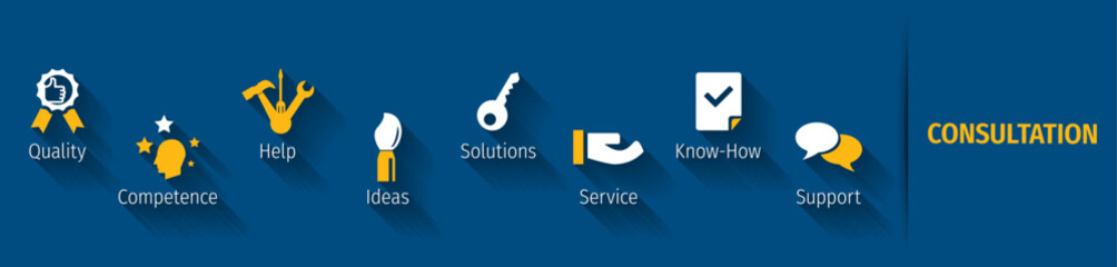 Consultation business with icon