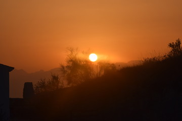 Sunset over mountains