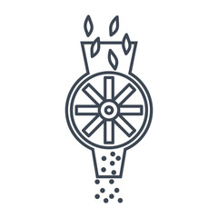 thin line icon grinding, milling of seeds, grains © vvushakovv