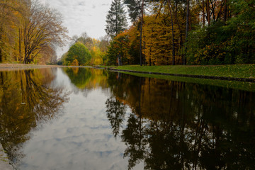 Fototapeta na wymiar autumn park landscape design