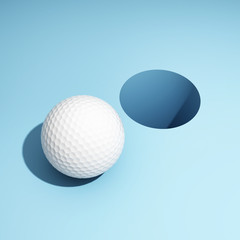 Golf ball and hole