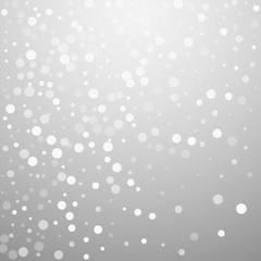 White dots Christmas background. Subtle flying sno