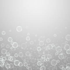 Random soap bubbles abstract background. Blowing b
