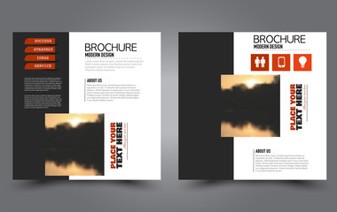 Square flyer template. Simple brochure design. Poster for business, education, advertisement, banner, ad banner. Black and red color. Vector illustration.