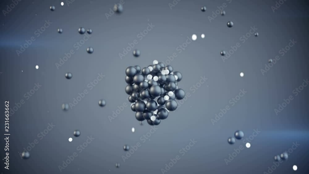 Poster group of spheres levitate. abstract science fiction concept. futuristic shape of glossy and glowing 