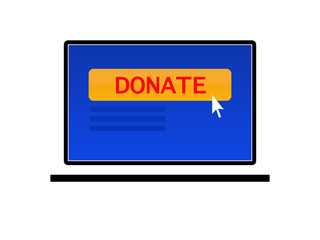 Donationsy online concept with laptop icon