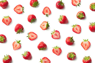 Pattern of fresh strawberries