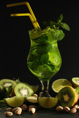 Mojito cockail against dark background