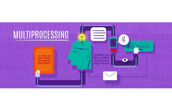 A person working on many tasks with a checklist - multi process.