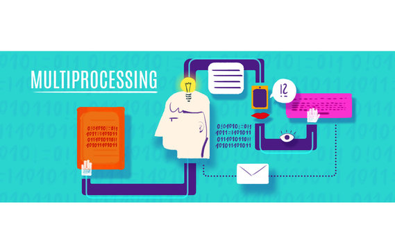 A person working on many tasks with a checklist - multi process.