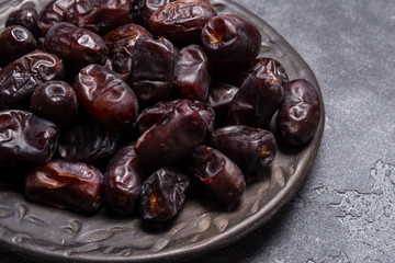 Black dates healthy dried fruits