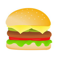 Vector Burger on white background