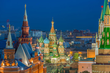 St. Basil's Cathedral on Red Square in Moscow City, St. Basil's Cathedral famous place in russia at...