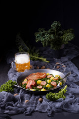 delicious kale Pan with pinkel and kassler