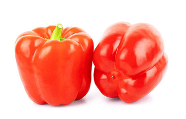 Red sweet pepper on a white background