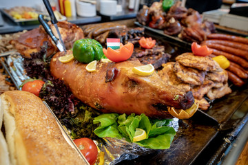 Hungarian street food served in christmas fairs