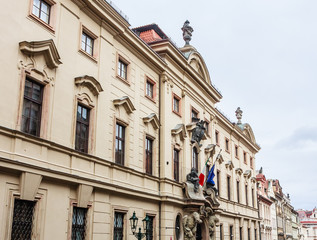 Fototapeta na wymiar Thun-Hohenstein Palace (now Italian Embassy), Nerudova, Mala Strana (Little Quarter), Prague, Czech Republic
