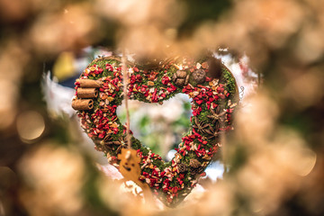 Handcrafted heart shaped Christmas decorations sold in Salzburg Christmas Market