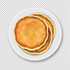 Plate With Pancake Isolated Transparent Background