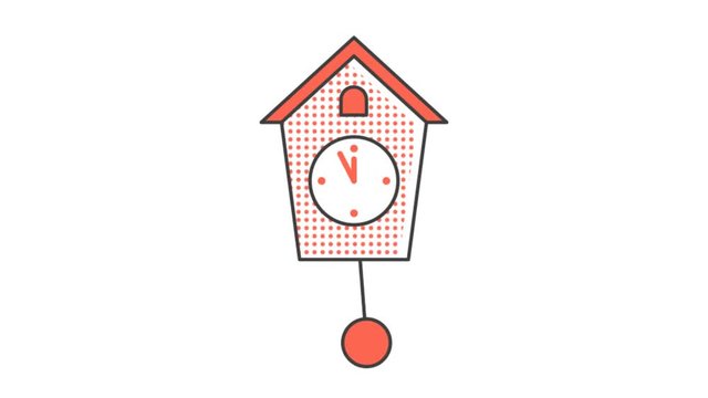 Wall clock with a pendulum. Animated looped icon pictogram with alpha channel.