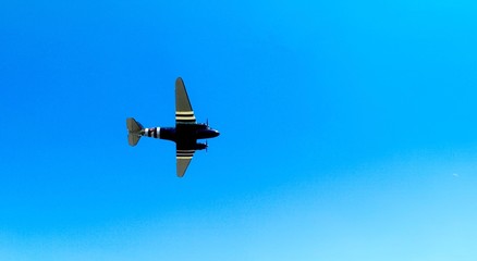 fight plane  on blue sky