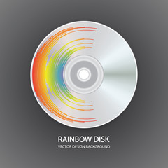 Poster of disk player record with rainbow colors