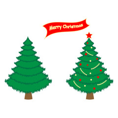 icon illustration of christmas tree with inscription. Vector