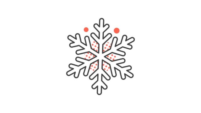 Christmas new year snowflake. Animated looped icon pictogram with alpha channel.