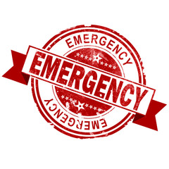 Emergency red vintage stamp